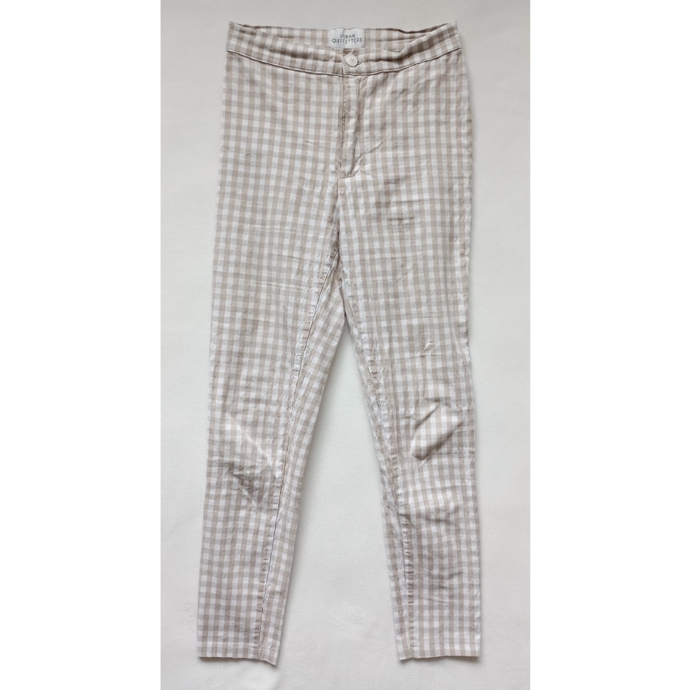 Beige Checkered Pants